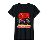 Speech Therapy Pathologist Language Therapist Spring Flower Value Graphic T-Shirt, Women, Black, L