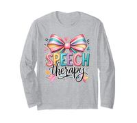 Speech Therapy Rainbow Bow SLP Advocate Long Sleeve T-Shirt