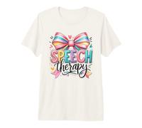 Speech Therapy Rainbow Bow SLP Advocate Premium T-Shirt