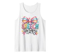Speech Therapy Rainbow Bow SLP Advocate Tank Top