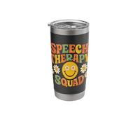 Speech Therapy Squad Groovy Retro Smile SLP Speech Therapist Stainless Steel Insulated Tumbler