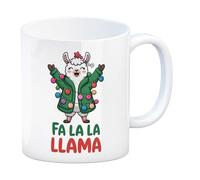 speecheese Christmas Llama FA la la la Mug - Enjoy Festive Cheer with Llama Design