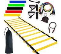Speed Agility Training Set - Foldable Football Training Equipment, Lightweight, Durable Markers, Ladder Drill and Multipurpose Fitness Equipment | Effective Coordination and Leg Work Development