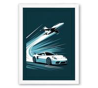 Speed and Ascent Modern Framed Wall Art Print A4 (29.7×21cm) White, Wall Decor for Living Room, Bedroom, Office & Home, Ready to Hang, Art Gift