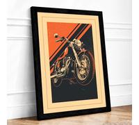 Speed and Chrome Art Deco Framed Wall Art Print A4 (29.7×21cm) Black, Wall Decor for Living Room, Bedroom, Office & Home, Ready to Hang, Art Gift
