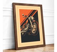 Speed and Chrome Art Deco Framed Wall Art Print A4 (29.7×21cm) Walnut, Wall Decor for Living Room, Bedroom, Office & Home, Ready to Hang, Art Gift