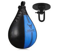 Speed Bag Boxing Ball Hanging Swivel, Genuine Leather Dodge Striking Mount Kit Heavy Duty, MMA Muay Thai Punching Fitness Workout Kicking Martial Arts Trainning (Blue, With Swivel)