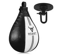 Speed Bag Boxing Ball Hanging Swivel, Genuine Leather Dodge Striking Mount Kit Heavy Duty, MMA Muay Thai Punching Fitness Workout Kicking Martial Arts Trainning (White, With Swivel)