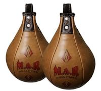 Speed Bag Boxing Hanging Ball Inflatable, Rex Leather Dodge Striking Mount Kit, MMA Muay Thai Punching Fitness Workout Kicking Martial Arts Training Home Gym Speedball (Brown, Small)