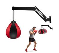 Speed Bag Boxing Set,Wall Mount Height Adjustable & Fold Speed Balls, Reflex Bag, Stress Relief Boxing Equipment Gifts for Men, Adults Teens and Kids,Fits Home Gym Workout