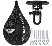 Speed Ball Boxing - MMA Speed Bag & Hanging Swivel Kit for Boxing Training - Punching Bag for Muay Thai, Kickboxing, Martial Arts, Reflex and Speed Training Striking Bag (Camo)