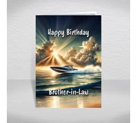 Speed Boat Birthday Card for Brother-in-Law - Fast Powerboat Keepsake for Water Sports Fans, Boating Enthusiasts & Racing Lovers: Brother-in-Law Birthday Card (Size A5)