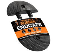 Speed Bump End Cap - Rubber Speed Hump Cover with Modular Interlocking Design, 8in x 12in x 2” -Set of 2 -by Xpose Safety