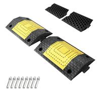 Speed Bump Heavy Duty - 2pcs Modular Rubber Road Ramps, 20x14x1.6in, Maximum Load 220000lbs for Driveways, Garages, and Gravel Roads