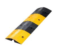 Speed bump,Rubber Road with 1 Cable Channel,Speed Reduction Ramp,Yellow and Black,for Asphalt Concrete Traffic Lanes