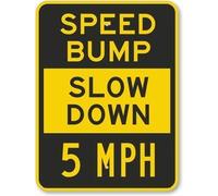 Speed Bump Slow Down 5 MPH Sign Business Aluminum Metal Tin Signs 12x16 Inch