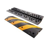 Speed Bumps, Driveway Hose Protector, 12t/26450lb Load Capacity, 1 Channel, Two-color Matching can be Clearly Seen Even at Night