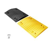 Speed Bumps for Road,Rubber and Plastic,Modular Car Ramps,with Anti Slip Surface,with 8 Expansion Screws,Suitable for All Kinds of Roads
