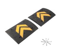 Speed Bumps for Road,Rubber and Plastic with Yellow Arrow,Vehicle Ramp,with 8 Bolts,Load Capacity 33,000 Lbs,for Highways,Roads,Communities