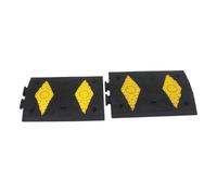 Speed Bumps,Rubber and Plastic Threshold Ramp Pads,Bridge Type Car Ramp,Bolt-Down Suitable for Road Parking Lot Warehouse(50x35x4cm-2pcs)