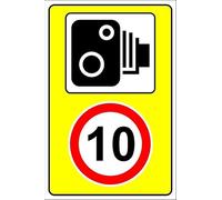 Speed cameras, max 10-1mm flexible Plastic sign (400mm x 300mm)