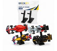 Speed Champions F1 Display Stands (2-Pack) - Compatible with LEGO Formula 1 Sets 76906 to 76919 - Holds 4 Cars - Vertical Display Risers for Racing Car Collection