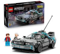 LEGO Speed Champions Time Machine from Back to the Future Toy - Car Model Kit w/Doc Brown & Marty McFly Minifigures - Gift for 9+ Year Old Boys, Girls & Movie Fans - 77256