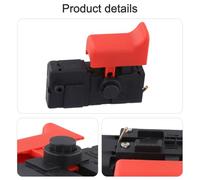 Speed Control Switch for GSB13RE and GSB16RE Electric Hammer Drills - Plastic Trigger Switch with Variable Speed Knob, Momentary Lock-On Funct