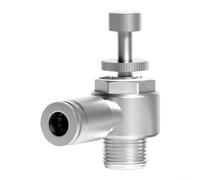 Speed control throttle valve with M5 and multiple threaded quick connect fittings for 1/8, 1/4, 3/8, 1/2 pipes to optimize airflow in industrial equipment (SL6-02)