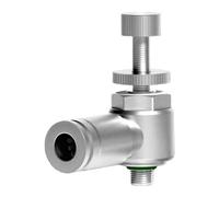 Speed Control Throttle Valve, With M5 Thread And Multi Size Quick Connection Fittings For 6mm Pipes, Robust Stainless Steel Design(SL6-M5)