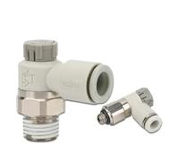 Speed Controller with One-Touch Fitting Meter-Out Throttle Valve Pneumatic Fitting AS1201F AS2201F 3201F 10Pcs(AS2201F-02-08SA)