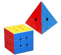 Speed Cube Set 2x2x2 3x3x3 Pyramid Magic Cube Puzzle Cube Toys Birthday Party Supplies Stocking Stuffers Present for Teens Adults