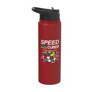 Speed Cuber Competitive Puzzle Funny Speedcubing Players Stainless Steel Insulated Water Bottle
