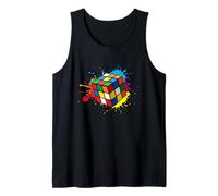 Speed Cubing Color Splash Puzzle Cube Pop Art Design Tank Top
