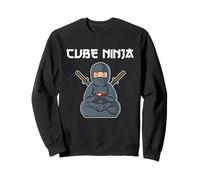 Speed Cubing Cube Ninja Meditation Solver Cartoon Art Sweatshirt