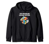 Speed Cubing Math Humor Problem Solver Brain Quote Zip Hoodie