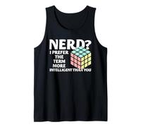 Speed Cubing Nerd Humor Puzzle Cube Graphic Design Tank Top