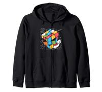 Speed Cubing STEM Math Puzzle Cube Formula Art Zip Hoodie