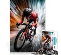 Speed Cyclist in Motion 1000 Pieces Jigsaw Puzzles for Teenagers Brain Skill Leisure Time Exact Edge Thoughtful Gift 38x26cm