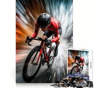 Speed Cyclist in Motion Adults Puzzles 1000 Piece Jigsaws Mind Exercise Toy Relaxed Mind Design Assembly Santa Wish Gift 38x52cm