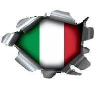 Speed Demons Pride Burst RIP Torn Tear Sticker Graphic SELF Adhesive for Any Surface Including LAPTOPS and Cars - Italy Italian Flag