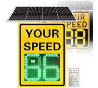 Speed Display Radar Traffic Sign (Solar-Powered), 50 * 70/60 * 90cm - Solar Speed Radar, Adjustable-Speed Limit Feedback Sign, Road Safety Speed Limit Detector with Accessories(50 * 70cm)
