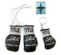 SPEED FROG Anthony Joshua BLACK car accessories mini boxing gloves & keyring set autographed print memorabilia gift gifts for men women (AnthonyJoshua1)