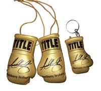 SPEED FROG Anthony Joshua GOLD car accessories mini boxing gloves & keyring set autographed print memorabilia gift gifts for men women (AnthonyJoshua)