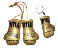 SPEED FROG Deontay Wilder GOLD car accessories mini boxing gloves & keyring set autographed print memorabilia gift gifts for men women (DeontayWilder)