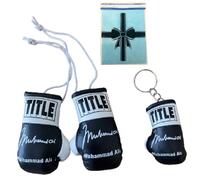SPEED FROG Muhammad Ali car mini boxing gloves & keyring set autographed print memorabilia gift (MuhammadAli1)