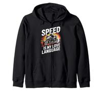 Speed Is My Love Language Motorcycle Racing Zip Hoodie