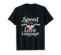 Speed Is My Love Language Pink Heart Throttle Grip T-Shirt