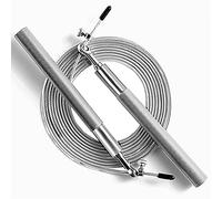 Speed Jump Rope - 360° Swivel Ball Bearing - Adjustable steel coated rope-Aluminum Anti Skipping Handle -Fitness Training Boxing Sports Exercises -Suitable for Kids and Adults (Sillver)