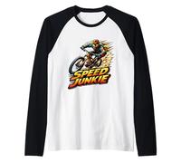 Speed Junkie Downhill Mountain Bike Rider Racing Racer Quote Raglan Baseball Tee